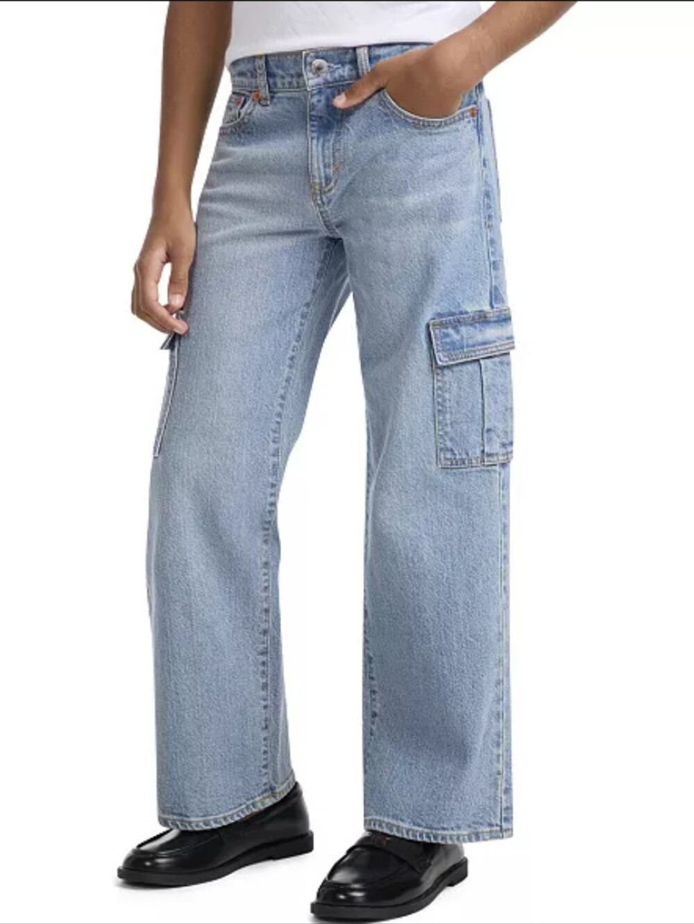 Levis Wide Leg Cargo Denim Jean Size 14